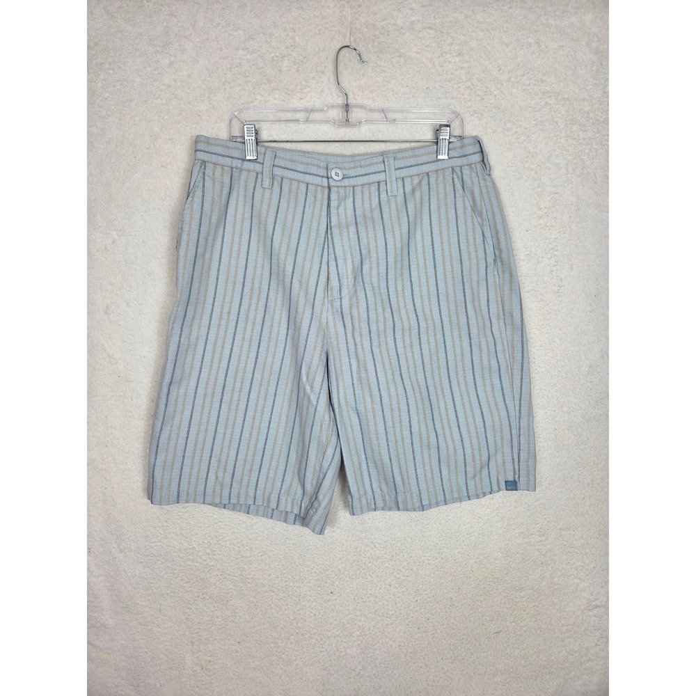 Katin Men Striped Canvas Shorts 34x10 Surf Casual Walking Coastal Utility Pocket
